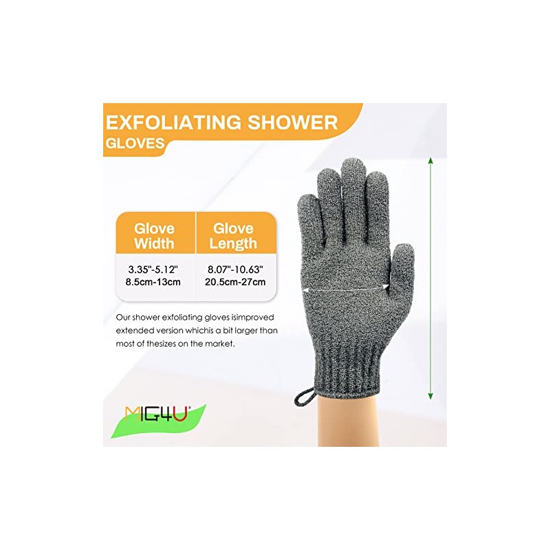Mig4u Guantes Exfoliantes Ducha Pares Exfoliación Corporal Intensidad Media Alta