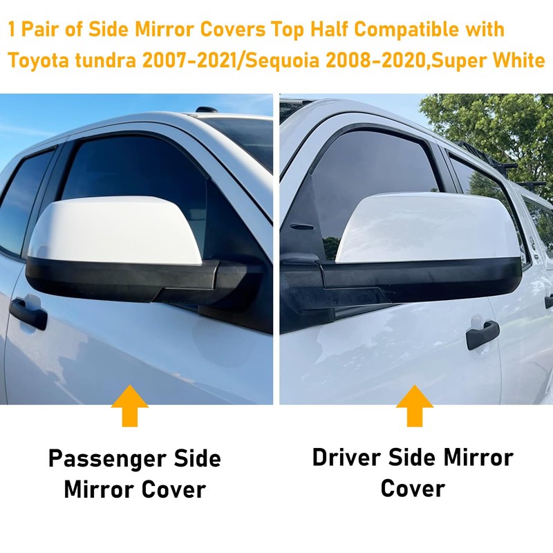 APESER Compatible with Toyota Tundra Sequoia Mirror Cover Replacement 2007-2021,2nd