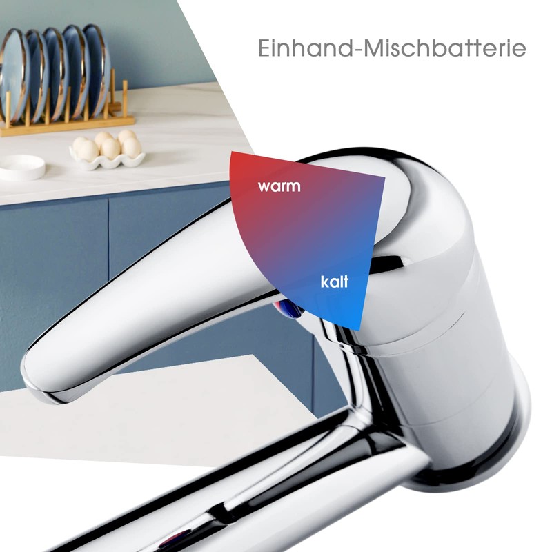 Kitchen Tap Brass 360° Rotatable Kitchen Tap High Pressure Sink