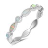 Eternity White Simulated Opal Stackable Ring New .925 Sterling Silver