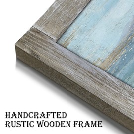 Abstract Seascape Framed Wall Art: Beach Chair on Sand Hand Painted Painting Print for Bedroom (45" W x 30" H, Multiple Sizes/Material)