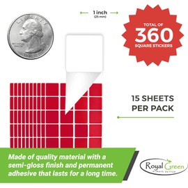 Royal Green Packaging Seal Square Stickers Peel Off Labels in Purple - 360 Pieces