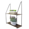 Admired By Nature 2 Tier Rustic Wooden Floating Wall Mounted
