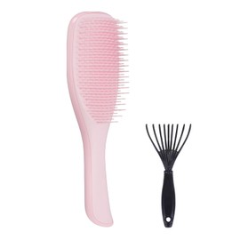 LYSAIMG Dry and Wet Detangler Hairbrush,Treated and Fine and Fragile Hair Eliminates Knots & Reduces Breakage for All Hair Types,with Cleaning Claw (Marshmallow Pink)