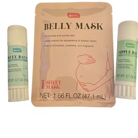 B Pure Pregnancy comfort GIFT set NEW pack 3 items belly mask nipple balm belly balm
