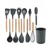 Unbranded 12Pcs Kitchen Silicone Utensils Set-Non Stick Cooking Utensils Wooden