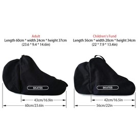 HUSHUI Portable Roller Skate Bag, Ice Skate Bag, Ice Skate Bag for Kids and Adults, Breathable Ice Skating Bag, Inline Ice Skate Bag with Adjustable Shoudler Strap