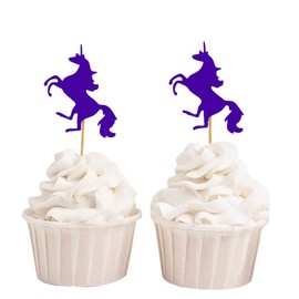 Darling Souvenir, Unicorn Cupcake Toppers, Birthday/Wedding/Bay Shower Party Dessert Decorations - Pack of 20