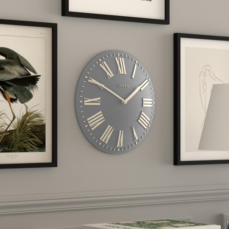 JONES CLOCKS Traditional 12" Premium Indoor Convex Wall Clock, The