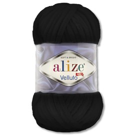 100 g Alize Velluto Wool in 30 Selections (60 | Black)