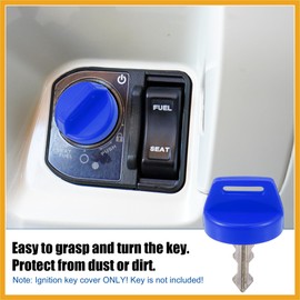Partuto 2pcs UTV Ignition Key Cover Cap 5433534 for Polaris for Ranger Blue Replacement