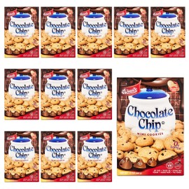 Bloom's Mini Chocolate Chip Cookies - Mini Cookies for On-the-Go Snacking, 0% Trans Fat Cookie Packs, Peanut-Free & Nut-Free Soft Cookies - Chocolate Cookies Bulk Pack for School - 144 Oz., 12 Packs