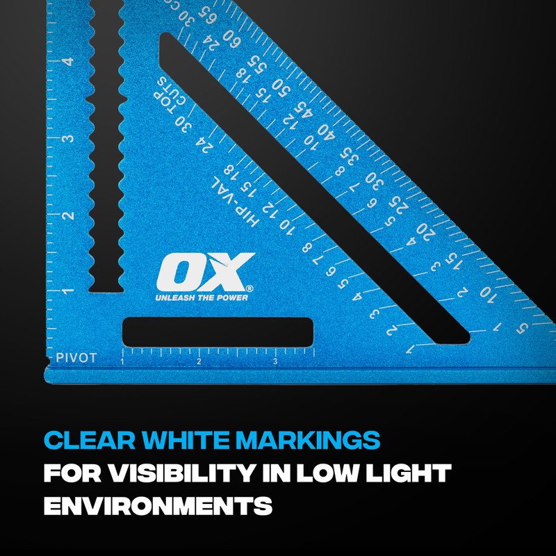 OX Professional 7 Inch Aluminum Framing Square - Rust-Proof Carpenter