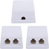 Menewstart Phone Jack Surface Mount Splitter Box, White, 3 Pack,