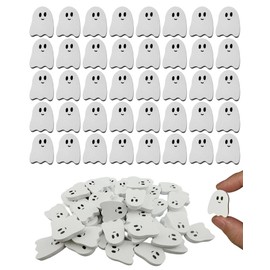 60 Pieces Wooden Ghost Mini Wood Figures Embellishment, 0.79×0.98 Inch Small Halloween Ghost Craft DIY Decorations, Wooden Ghost Embellishments for Party Favors, Scrapbooking, Halloween Home Décor