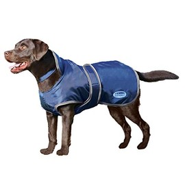 WeatherBeeta ComFiTec Windbreaker 420D Deluxe Dog Coat, Navy/Grey, 16"
