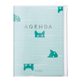 MARK'S 2024/2025 Pocket Diary A5 Vertical Cats Green From September 2024 to December 2025