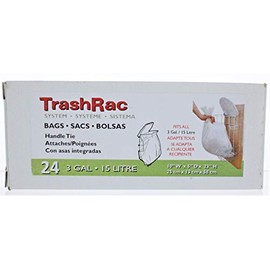 Trashrac 3 gal. Trash Bags Handle Tie 24 pk