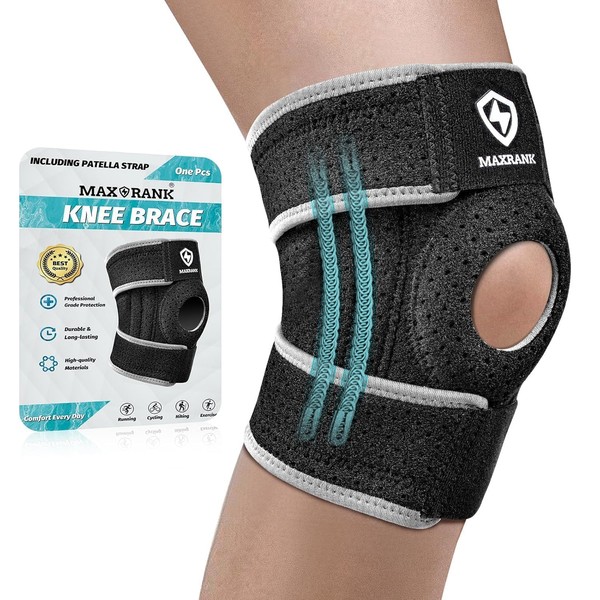 Knee Brace with Side Stabilizers - Adjustable Knee Support with