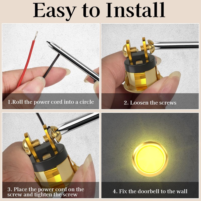 2 Pack Lighted Doorbell Button Doorbell Switches Wired Door Bell