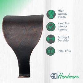 EAI Moulding Hook for Dado Picture Rail - 3.2 x 4.8cm, Pack of 10 | Bronze-Plated Moulding Picture Rail Hook to Hang Picture Frames & Protect Walls | Home Decor