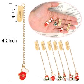 Christmas Bookmarks, Kaluofan 6PCS Christmas Cute Bookmarks Clips, Bookmarks for Kids, Book Marks for Reading Women, Filled with Blessings Christmas Stocking Stuffers for Women Men Kids