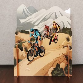 Alljoy Design 3-D Pop Up Stacks Card - MOUNTAIN BIKING