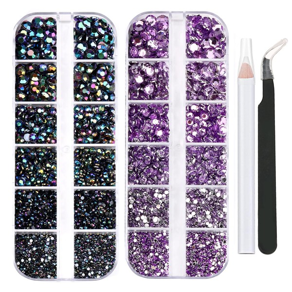 EYENICE 5320 Pieces Flat Back Gems Round Crystal Rhinestones 6