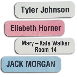 50 Printed Iron-on Name Labels/Tags for School, Care, Nursing or Camp