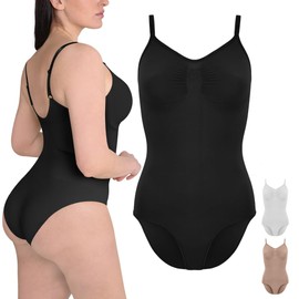 myshape Shapewear Women's Snatched Shaping Body for Maximum Tummy Control Effect, Shapewear with Adjustable Shoulder Straps, Body Shaper Elastic and Skin Friendly, black, S-M