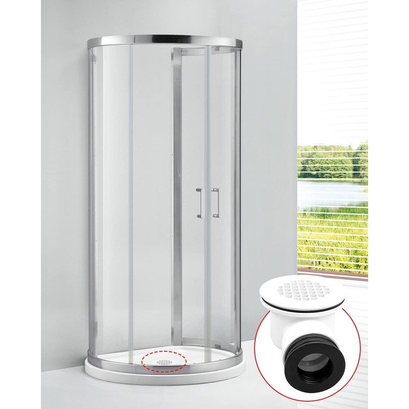 AUGREX Low Profile Shower Drain Base with 1-1/2" Reducer Pipe