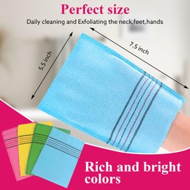 SunMine 4 Pieces Exfoliating Mitt Korean Exfoliating Gloves Exfoliating Bath Cloth Dead Skin Remover Shower Glove for Body Scrubber