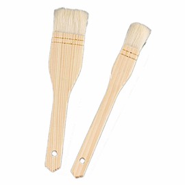 Wooden Pastry Brush, Basting & Oil Tool for Cooking, Egg Wash Tool with Soft Sheep Bristle, Hake Brush for Painting & Watercolor, Ideal for Baking