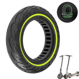 Felixstory 10 inch Solid Rubber Tire, 10X2.5, 60/70-6.5 Tubeless Tyre for Ninebot Max G30 G30P G30LP Electric Scooter Front/Rear Tire, Puncture-Proof Wheel Replacement Luminous Green 1pc