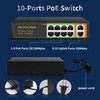 SICSOLINK AI Smart 8 Ports PoE+ Switch,2 Uplink,802.3af/at,120W Total Power,