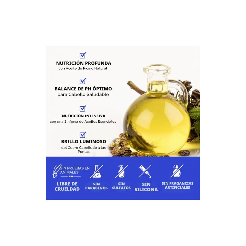 MARS MADE- Barras de champú con aceite de ricino: jabón
