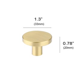 RZDEAL Cabinet Knobs,Solid Brass Round Dresser Drawer Knobs and Pulls Simple Decorative Kitchen Cabinet Door Handles (4pcs, 1.3“x0.79”)