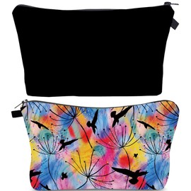 FAVORTALK Cosmetic Bags 2 Pcs Ladies Make Up Bag with Zipper Portable Cosmetic Bags Small Travel Zippered Pouch Bag for Cosmetics Waterproof Make Up Bag, B16811