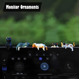 Small Cats Ornament Dashboard Decorations, Cute Cat Car Accessories Interior Dashboard Accessories, Car Dash Decor for Women/Men