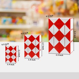 Ganowo 30 Pack Party Favor, Medium Fidget Snake Cube Twist Puzzle Toys for Kids Teens Stocking Stuffers Bulk Birthday Party Supplies Goodie Bags Fillers, Random Colors