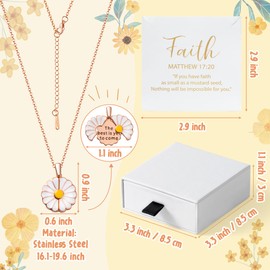 PANTIDE Christian Daisy Locket Necklace for Women - The Best Is Yet To Come Engraved Faith Religious Necklace Inspirational Stainless Steel Jewelry Birthday Gift (Rose Gold)