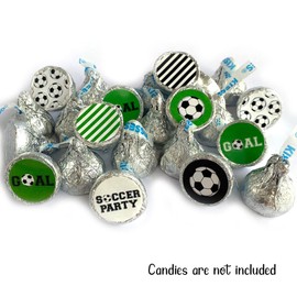 Soccer Ball Labels for Hershey's Kisses Chocolates by Adore By Nat - Candy Sticker Sports Party Favors - Set of 240