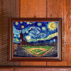 XTXGERL Famous America Baseball Stadium Paint by Numbers Kits for Adult, Starry Night Paint by Numbers Cool Man Painting on Canvas for Creative Wall Art Home Decoration DIY Frameless16x20 Inch