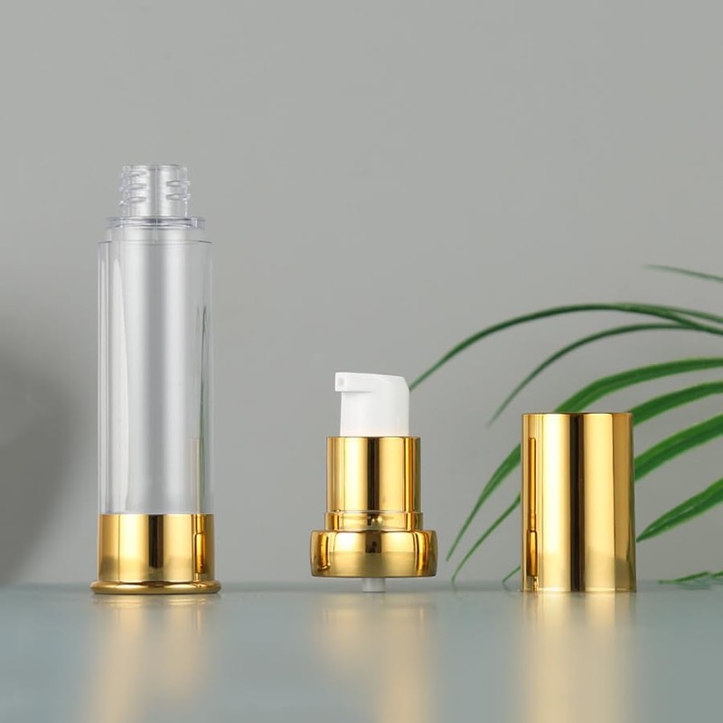 UPSTORE 4Pcs 30ml/1oz Empty Plastic Airless Pump Bottle Refillable Vacuum