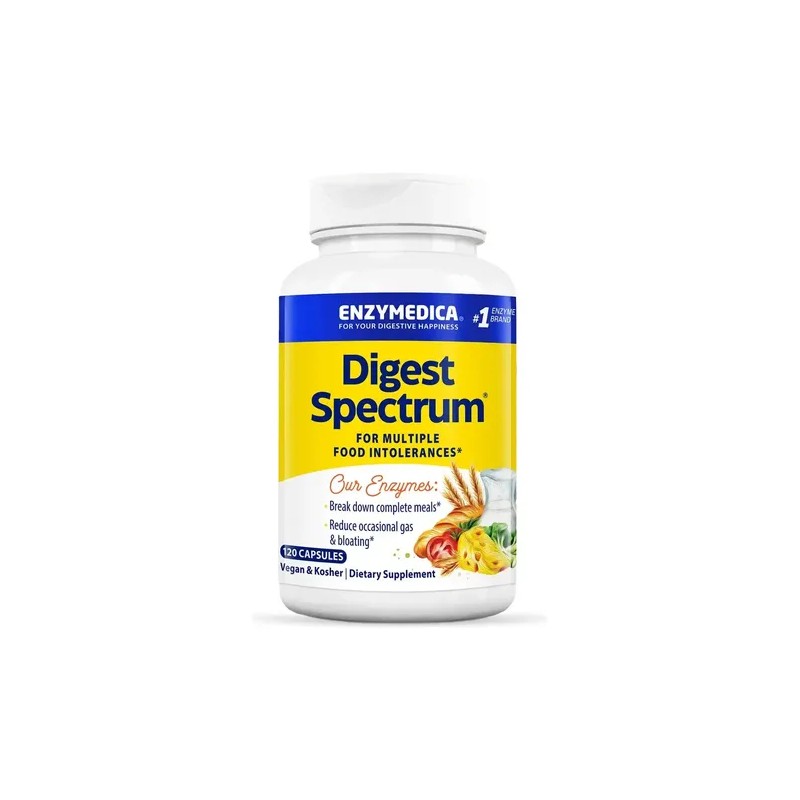 Enzymedica Espectro Digestivo 120 Cápsulas Enzimas Digestivas Sin Sabor Vegano