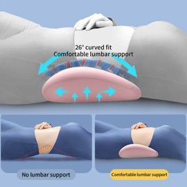 GDLKPS Sleep Lumbar Support Pillow is Used to Relieve Low Back Pain.Memory Foam Back Wedge Bolster Pillow for Side Sleepers for Car, Bed, Chair, Sofa Lower Back Pillow for Sleeping (Pink) (Pink)
