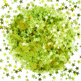 Yosawa 60g/2.1oz Star Confetti Star Shape Sequins Glitter Star Table Confetti for Wedding Birthday Party(XZX/Grass Green)