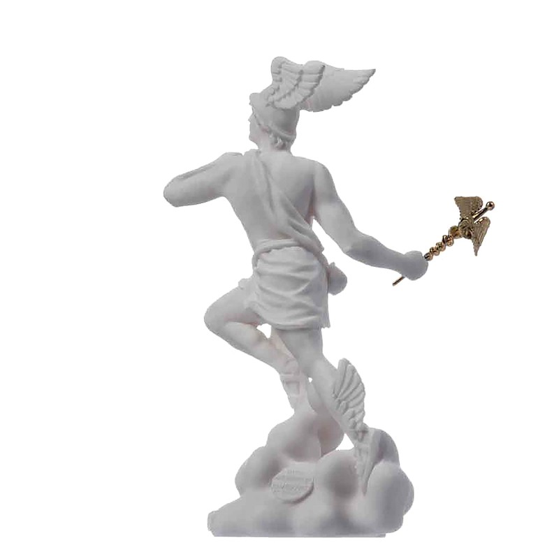 Hermes Mercury God Zeus Son Roman Statue Alabaster 17 cm