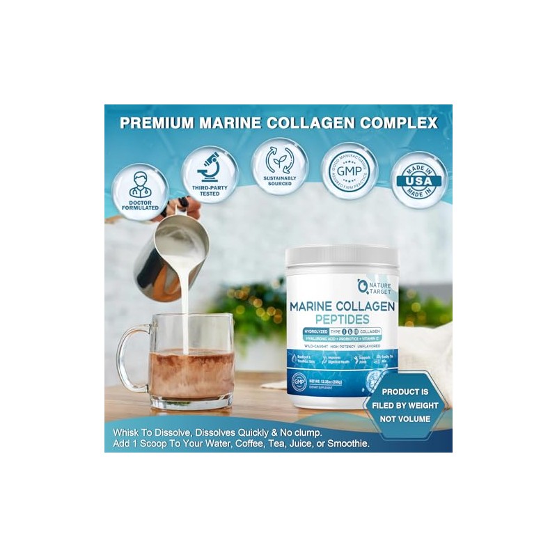Nature Target Péptidos Colágeno Marino Polvo Hidrolizado Tipo Iii Probióticos
