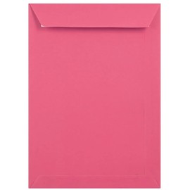 C4 Coloured Envelopes for A4 Card, Greeting Cards, Invitations, Crafts - Pack of 25 (Bright Pink) - Peel & Seal, Self Seal